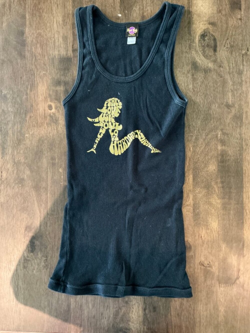 Hard Rock Hotel Las Vegas Black Ribbed Tank Top Size S